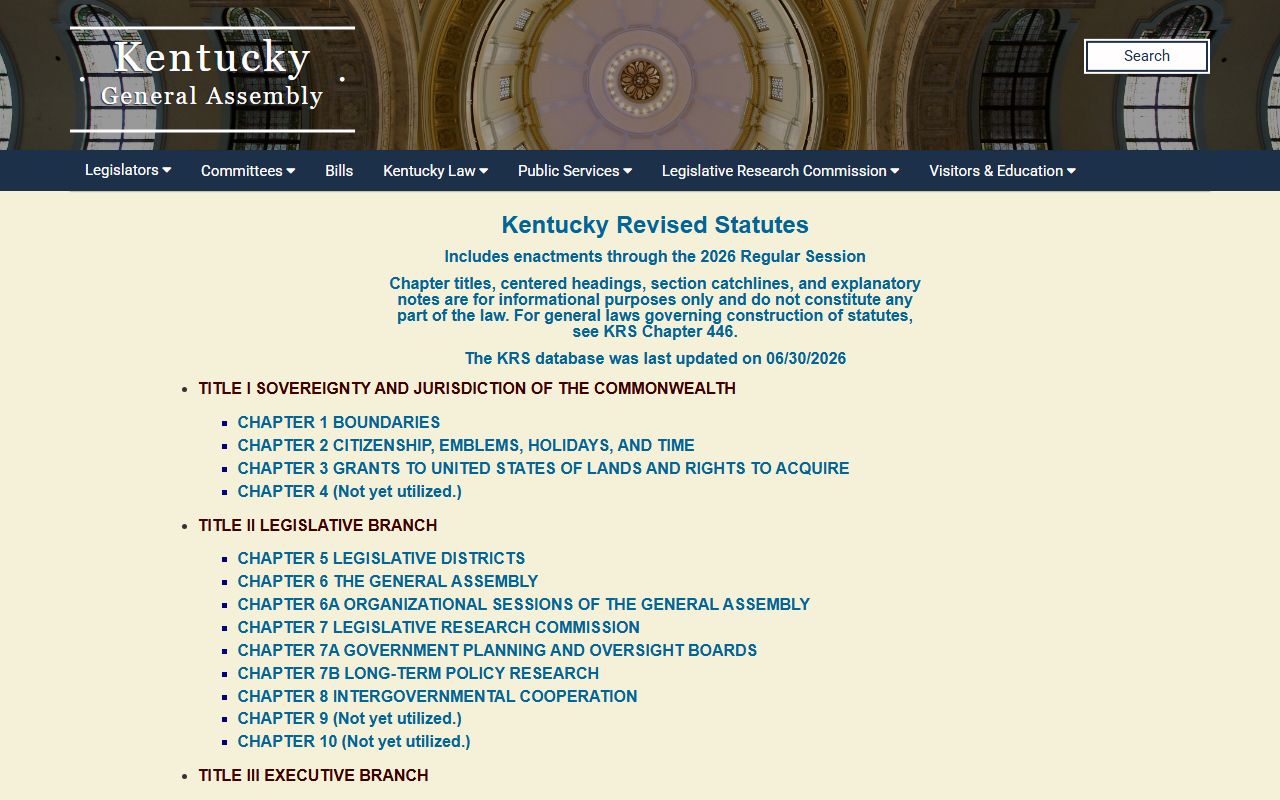 Bullitt County court records Kentucky Revised Statutes search