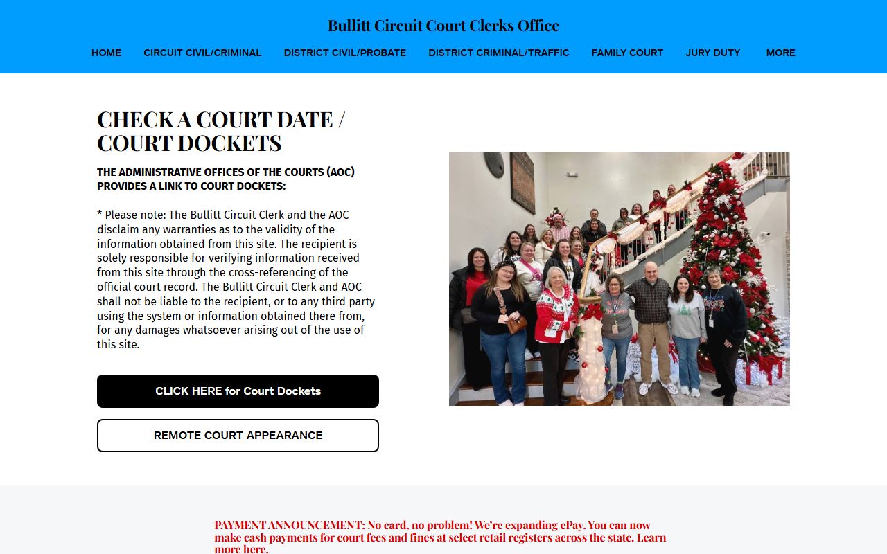 Bullitt County court records Bullitt Circuit Court Clerk homepage