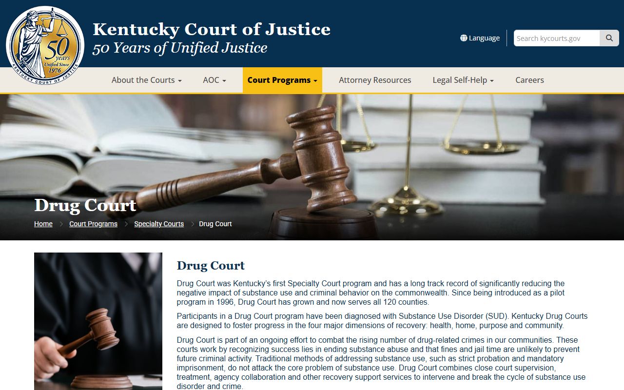 Bullitt County probate records Kentucky drug court page