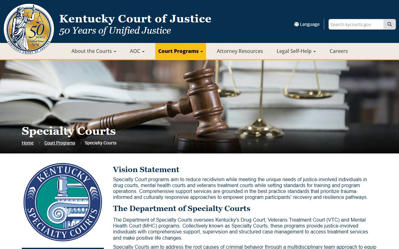 Bullitt County probate records Kentucky specialty courts page