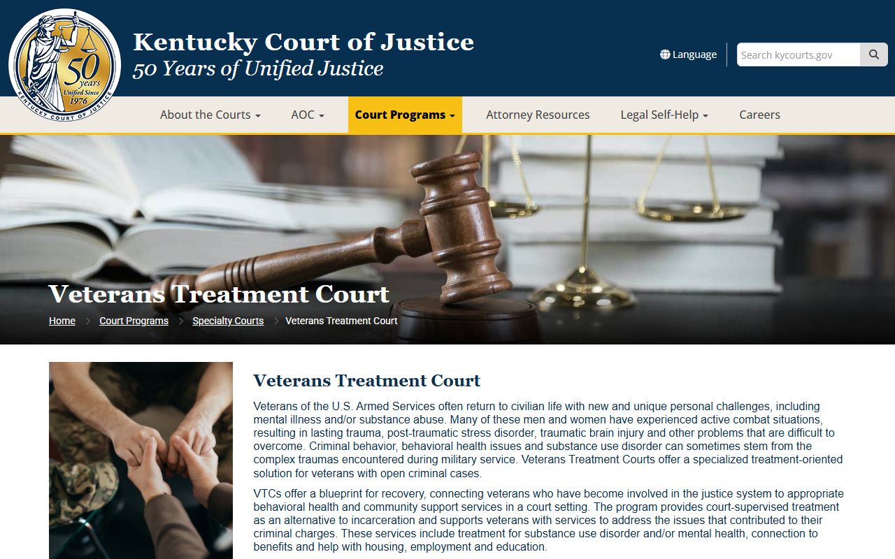 Bullitt County probate records Kentucky veterans treatment court page